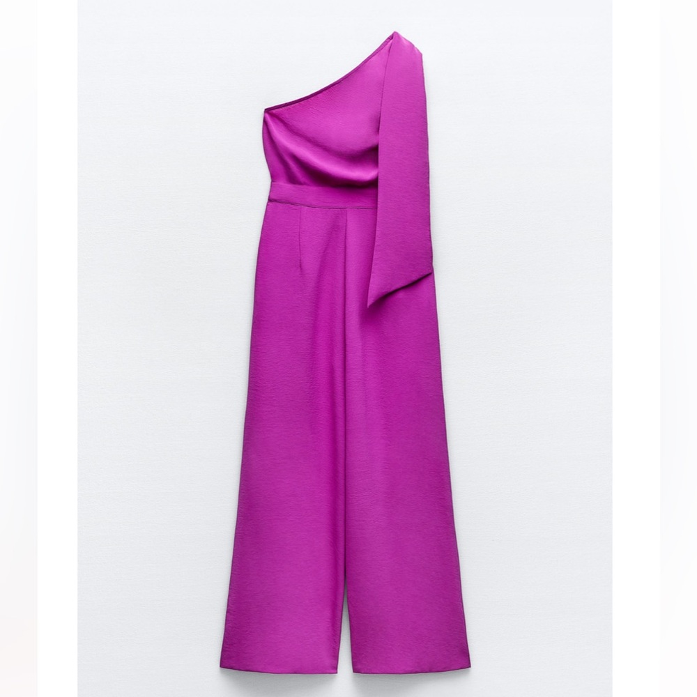 ZARA LONG ASYMMETRIC JUMPSUIT - Picture 10 of 11